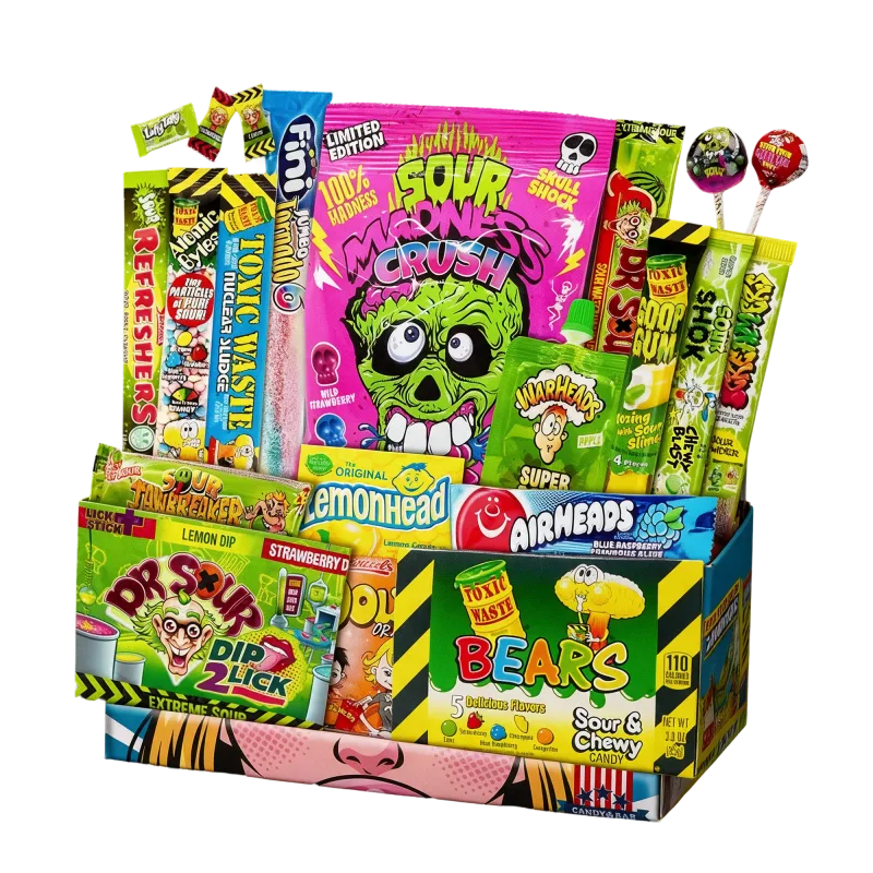 American sour candy box, 20 pieces assortment